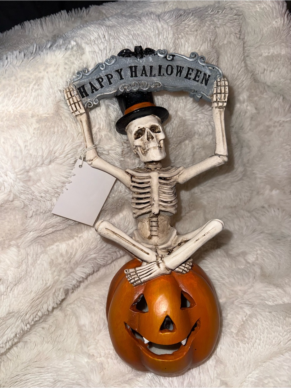 Halloween Skeleton on Pumpkin Decoration- lights up and flashes ( see pics)